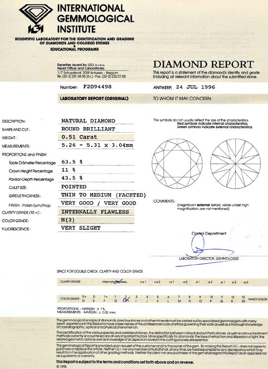 Foto 9 - Diamant 0,51ct Brillant IGI Lupenrein Wesselton Weiss H, D6100