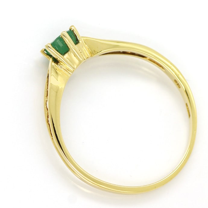 Foto 3 - Damenring mit Smaragd und Diamanten 14K Gelbgold, Q1512