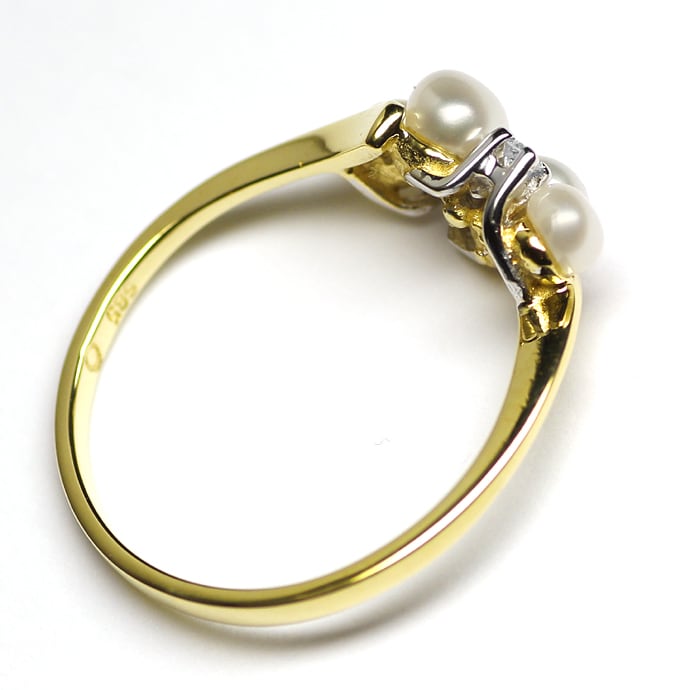 Foto 3 - Goldring mit Perlen und lupenreinen Brillanten, Q1514